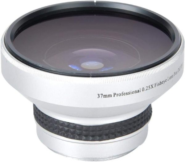 37mm 0.25X Super Fisheye Lens Additional Lens,Aluminum Alloy 2 Part Removable Macro Close-up Shooting Fisheye Effect Wide View Optical Glass Camera Photography Lens, is for 37mm Camera Lens Default