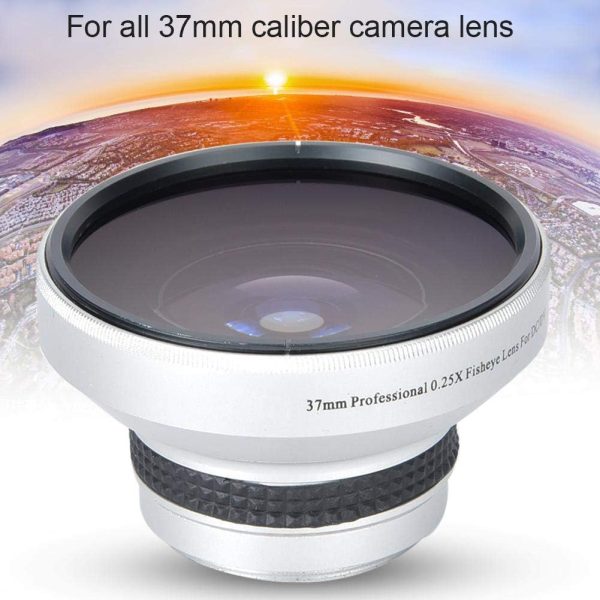 37mm 0.25X Super Fisheye Lens Additional Lens,Aluminum Alloy 2 Part Removable Macro Close-up Shooting Fisheye Effect Wide View Optical Glass Camera Photography Lens, is for 37mm Camera Lens Default - Image 3