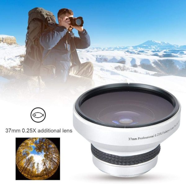 37mm 0.25X Super Fisheye Lens Additional Lens,Aluminum Alloy 2 Part Removable Macro Close-up Shooting Fisheye Effect Wide View Optical Glass Camera Photography Lens, is for 37mm Camera Lens Default - Image 4