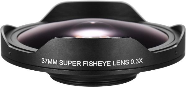 Andoer 37MM 0.3X HD Wide Angle Fisheye Lens with Hood Replacement for Camcorders - Image 2