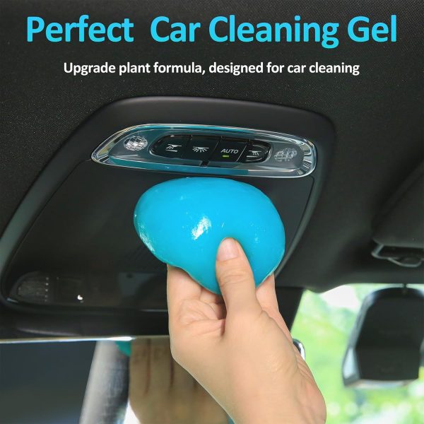 Car Cleaning Gel for Car Cleaning Putty Kit Slime Car Interior Cleaner Dust Auto Car Accessories Christmas Stocking Stuffers Gifts for Men Women White Elephant Gifts for Adults Teens Blue - Image 3