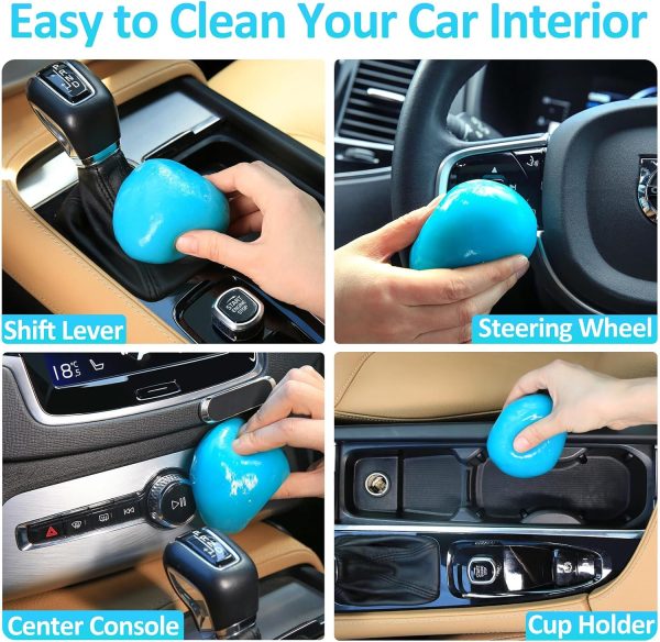 Car Cleaning Gel for Car Cleaning Putty Kit Slime Car Interior Cleaner Dust Auto Car Accessories Christmas Stocking Stuffers Gifts for Men Women White Elephant Gifts for Adults Teens Blue - Image 5