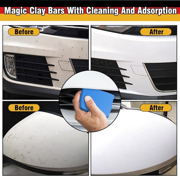 Clay Bar, 8 Pack 50g Clay Bars Auto Detailing with 10 Pack Lubricant Tablets, Magic Clay Bar Kit with Cleaning and Adsorption Power, Car Clay Bar for Detailing and Washing Dust Stains Dirt - Image 2