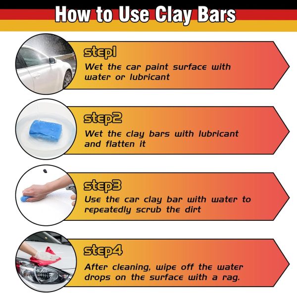 Clay Bar, 8 Pack 50g Clay Bars Auto Detailing with 10 Pack Lubricant Tablets, Magic Clay Bar Kit with Cleaning and Adsorption Power, Car Clay Bar for Detailing and Washing Dust Stains Dirt - Image 3