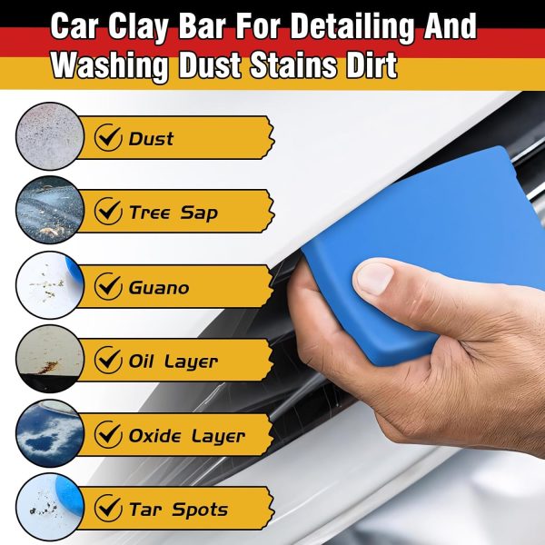 Clay Bar, 8 Pack 50g Clay Bars Auto Detailing with 10 Pack Lubricant Tablets, Magic Clay Bar Kit with Cleaning and Adsorption Power, Car Clay Bar for Detailing and Washing Dust Stains Dirt - Image 5