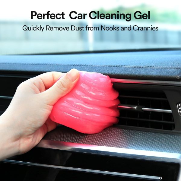 PULIDIKI Car Cleaning Gel for Car Cleaning Putty Car Slime for Cleaning Car Interior Cleaner Car Cleaning Supplies Auto Detailing Tools Car Essentials Car Gifts Car Accessories for Women Pink - Image 2