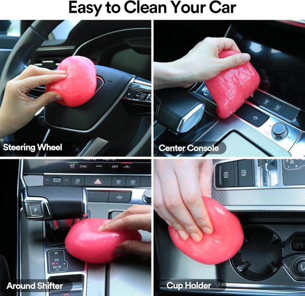 PULIDIKI Car Cleaning Gel for Car Cleaning Putty Car Slime for Cleaning Car Interior Cleaner Car Cleaning Supplies Auto Detailing Tools Car Essentials Car Gifts Car Accessories for Women Pink - Image 5